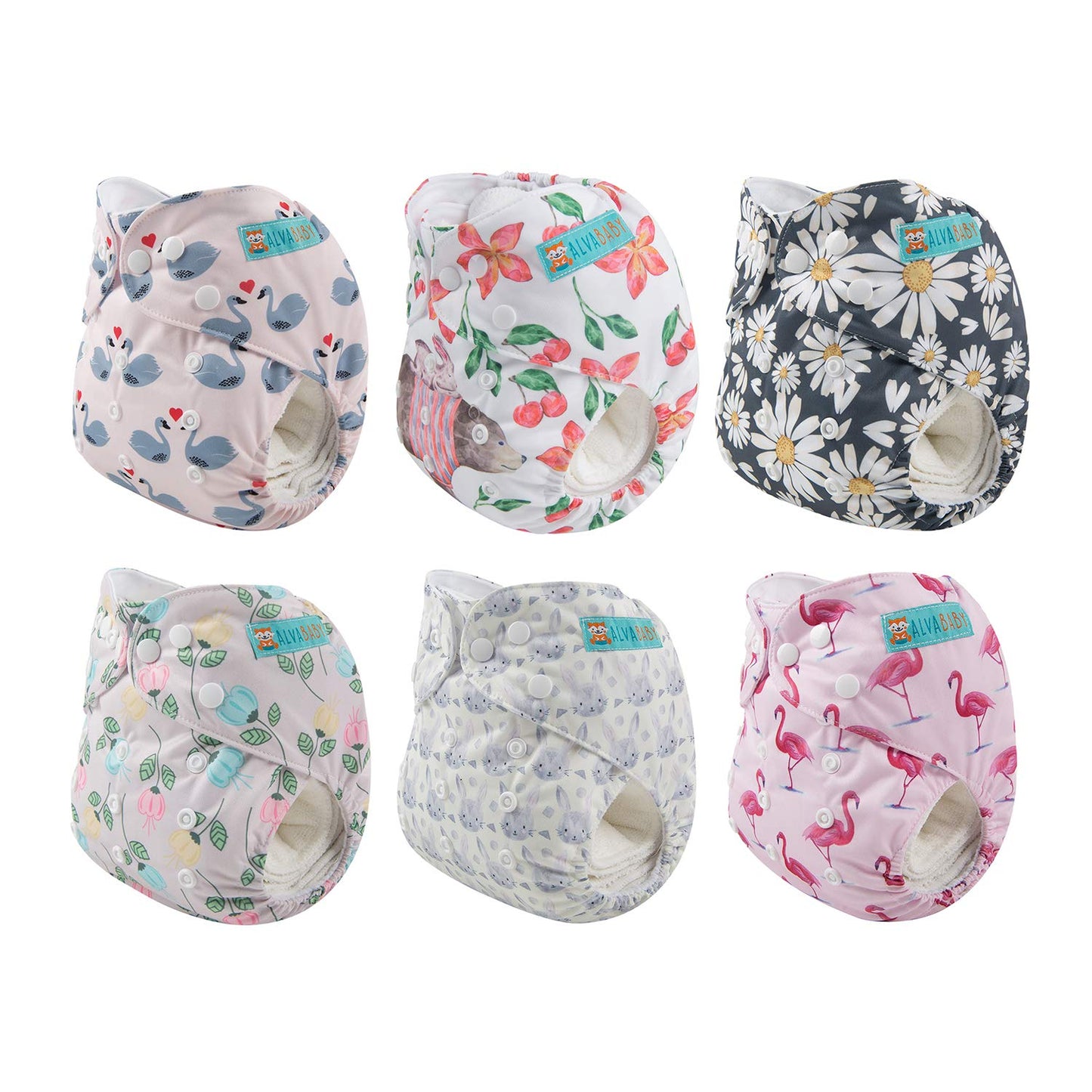 ALVABABY 12pcs Microfiber Inserts,Soft Cloth Diaper Liner,3-Layer Absorbent Inserts,Reusable for Baby Cloth Diapers 12T