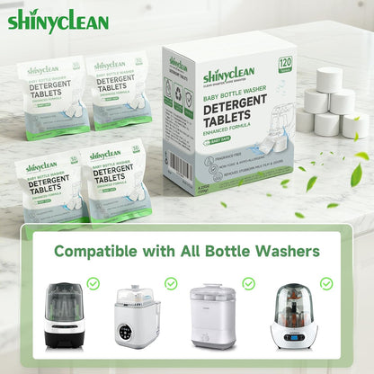 360PCS Baby Bottle Washer Tablets for Momcozy & Baby Brezza Pro, Natural Enzyme Detergent,Deep Cleaning, Chlorine & Fragrance Free, No Residue, Universal Fit All Bottle Washers Machines