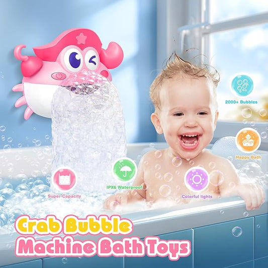 Bath Toys,Light Up Baby Bath Toys Bath Bubble Machine with Colourful RGB Light Great Birthday for Toddler Boys and Girls Tub Toy for Kids Ages 1-3 4-8