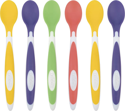 Dr. Brown's Soft-Tip Toddler Feeding Spoons, 6 Pack with No-Slip Strong Suction Bowl for Babies and Toddlers, BPA Free, 2 Pack
