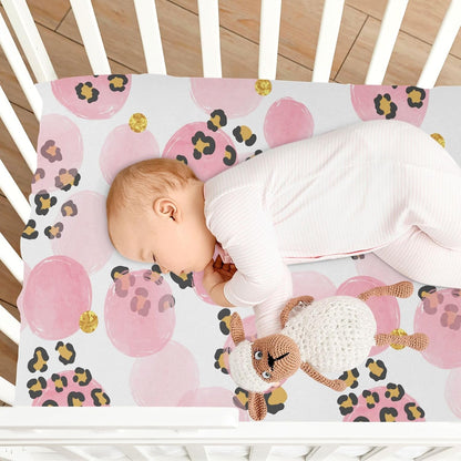 Fitted Crib Sheets White Bears with Clouds Stretchy Portable Playard Sheets for Baby Toddler, Breathable Soft Mini Crib Mattress 39 x 27 in for Boys and Girls