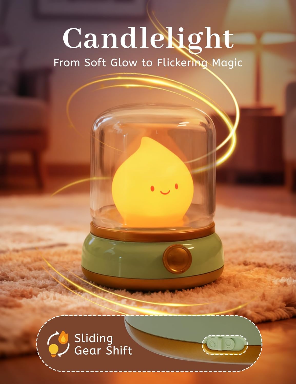 3pcs Cozy Campfire Nightlight Kits, Soothing Nature Sounds, White Noise Night Light for Baby Adult, Rechargeable, Cute Flame Lamp, Best Gift for Kids Bedrooms Camping Trips