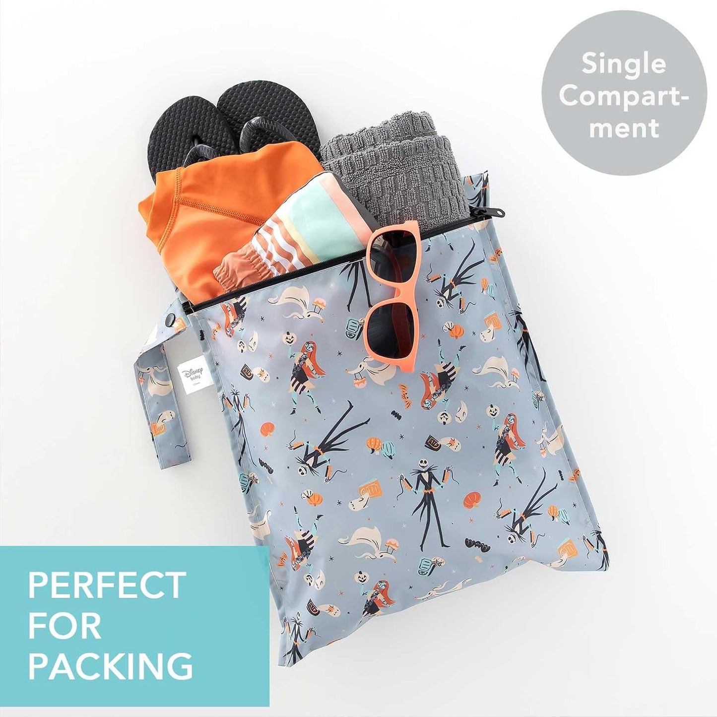 Bumkins Disney Waterproof Wet Bag for Baby, Travel, Swim Suit, Cloth Diapers, Pump Parts, Pool, Gym Clothes, Toiletry, Strap to Stroller, Daycare, Zip Reusable Bag, Packing Pouch, Winnie the Pooh