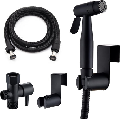 Matte Black Senhozi Toilet Bidet Sprayer, Sprayer Attachment with Stainless Steel Hose for Personal Hygiene, Handheld Toilet Sprayer for Baby Cloth Diaper and Bathroom Spray for Pet Shower Baby Shower