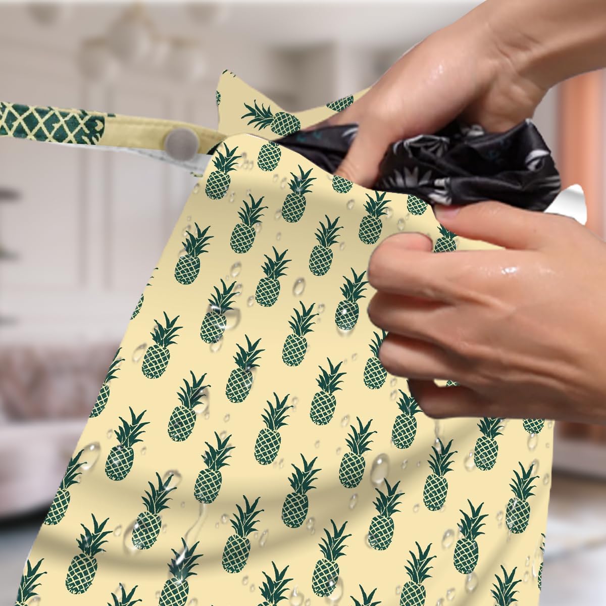 4 Pack Cute Fruit Wet Bag Waterproof Washable Reusable Wet Dry Bag for Swimsuit Dirty Clothes Cloth Diaper Travel Beach Pool Yoga Gym Toiletries Travel Beach Essentials Watermelon Avocado Banana
