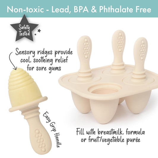 PrimaStella Silicone Petite Pops - Baby Popsicle Mold - BPA Free - Dishwasher Safe - 4 months+ Teether Pops
