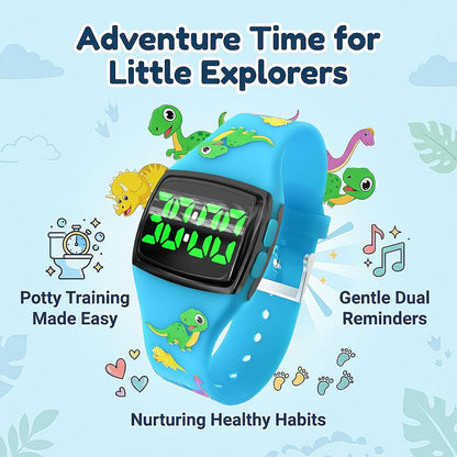 Potty Training Watch for Toddlers, Cute Apple-Shaped Design with 5 Timing Modes (30-180min), Music & Flash Reminders, Magnetic Charging, Compact Screen, Splash-Proof, Gifts for 3-7 Year Old Girls Boys