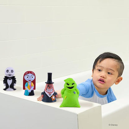 Disney The Nightmare Before Christmas - 5 Piece Jumbo Squirter Bucket - Bath Toys for Baby and Toddlers - Includes Organizer Bucket - Store Bath Time Water Toys