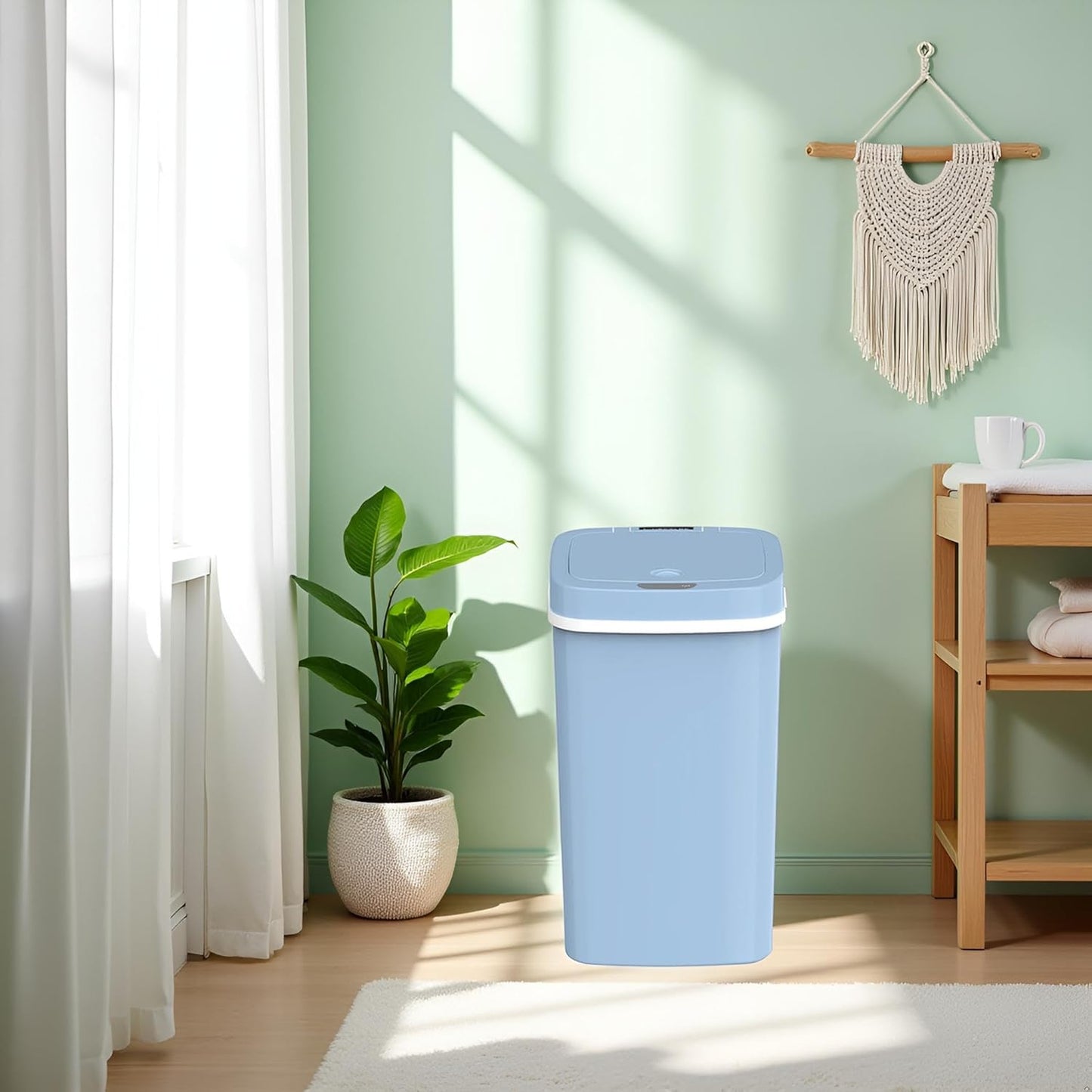 15L Smart Diaper Pail with Motion Sensor Lid | Touchless Hands-Free Baby Diaper Trash Can | Double Locking Seal | Slim Space-Saving Design | Quiet & Durable (Yellow)