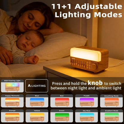 TMEHM 4-in-1 Sleep Sound Machine with White Noise & 8 Nature Sounds, Bluetooth Speaker, Night Light & Aroma Diffuser with Timer for Baby, Kids and Adults (Matte White)