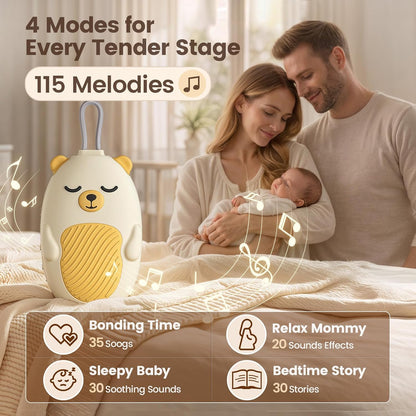 Vaydeer Baby Sound Machine for Sleep, White Noise Machine with 115 Sounds & 4 Modes, for New Moms & Newborns, Baby Sleep Soother, 54 dB Safe,Gift for Mom, Nursery Essentials