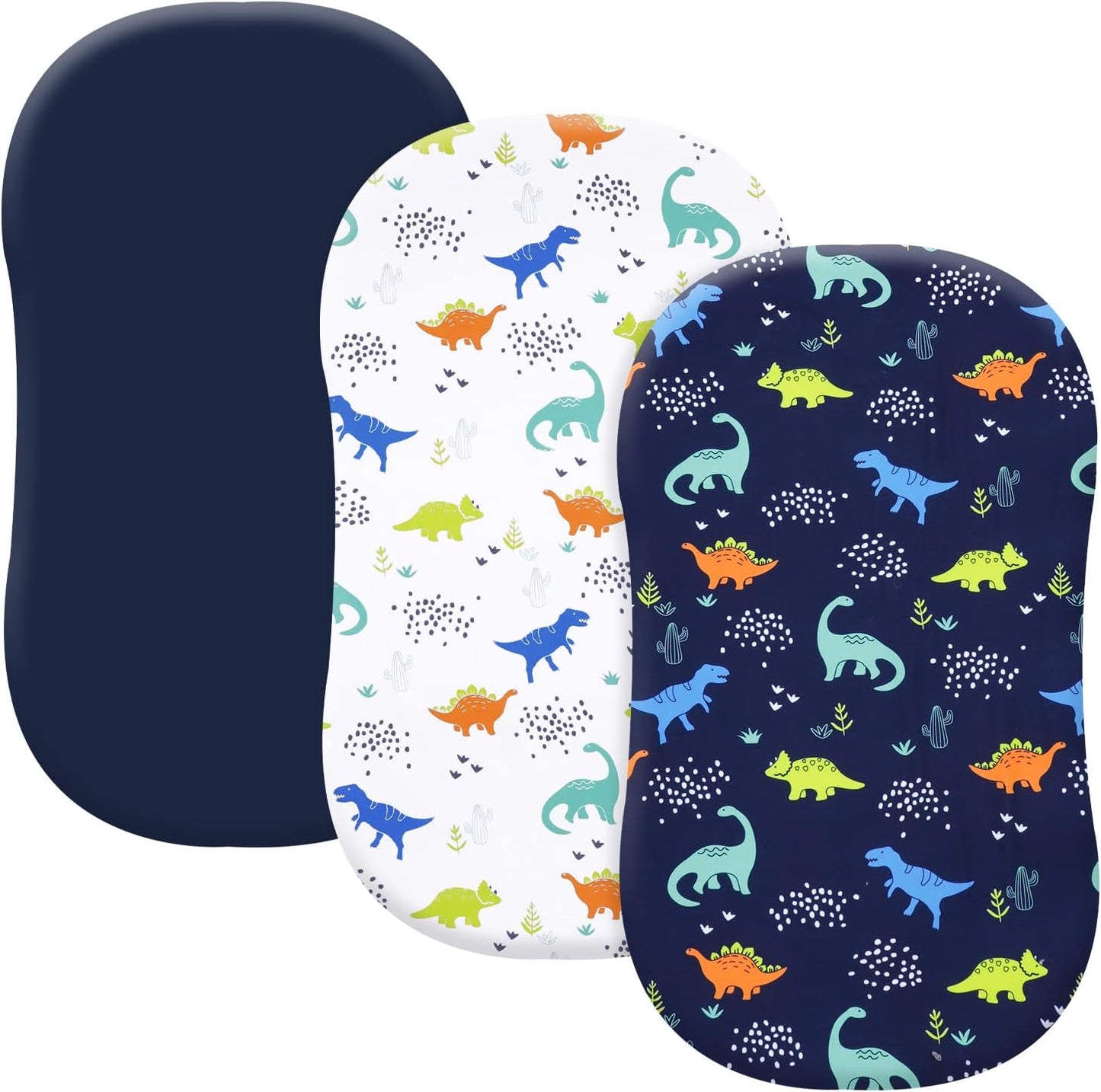 PHF 3 Pack Soft Mini Crib Sheets, Floral & Animal Pack N Play Sheets for Baby Boys Girls, No Slip Universal Fit for Pack N Play, Playard, Portable and Mini Crib Mattresses,Floral & Animal