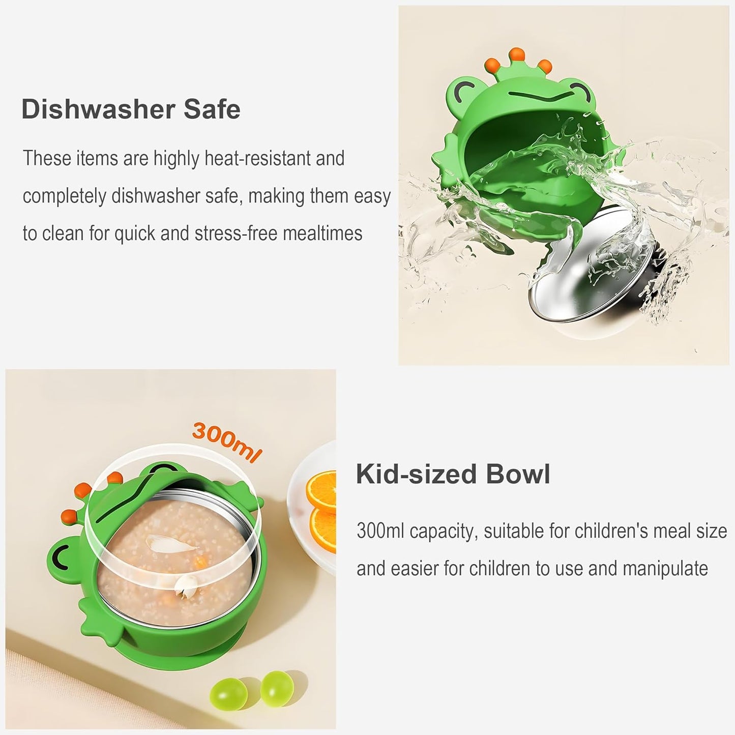 ENERGEVITY Suction Bowls Set for Baby Feeding，Silicone Suction Baby Bowl and Food-Grade 304 Stainless Steel Bowl with Fork and Spoon,Dishwasher Safe (Yellow Duck)