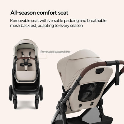 Mompush Ultimate2 Baby Stroller, Premium Convertible Full-Size Stroller for Toddler, Reversible Seat with One Hand Recline Adjustment, Car Seat Adapter Included