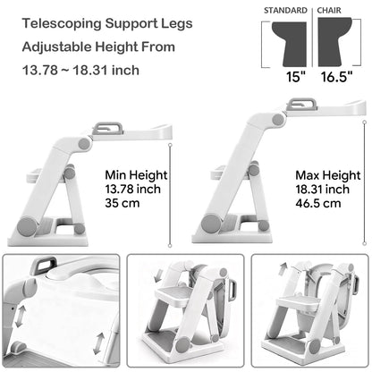 [No Assembly Required] BABY JOYCE Potty Training Seat with Step Stool Ladder, Extra Sturdy Integrated Toddler Toilet Seat for Boys Girls, Anti-Slip Step & Splash Guard, Foldable Potty Ladder (Grey)