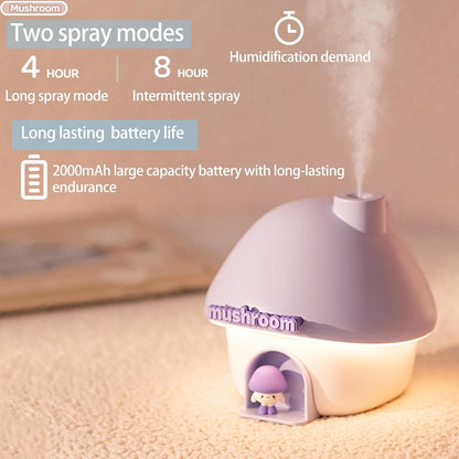 Ultrasonic Humidifiers for Bedroom and Office,Cold fog humidifier with sunset light, baby humidifier with night light,Portable Humidifier, two spray modes and ambient ligh