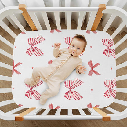 Fitted Crib Sheets Cactus and Floral Stretchy Portable Playard Sheets for Baby Toddler, Breathable Soft Mini Crib Mattress 52 x 28 in for Boys and Girls