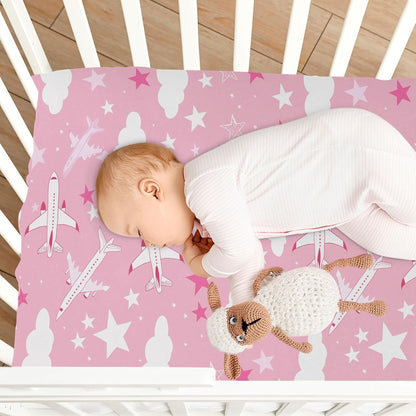 Fitted Crib Sheets Cactus and Floral Stretchy Portable Playard Sheets for Baby Toddler, Breathable Soft Mini Crib Mattress 52 x 28 in for Boys and Girls