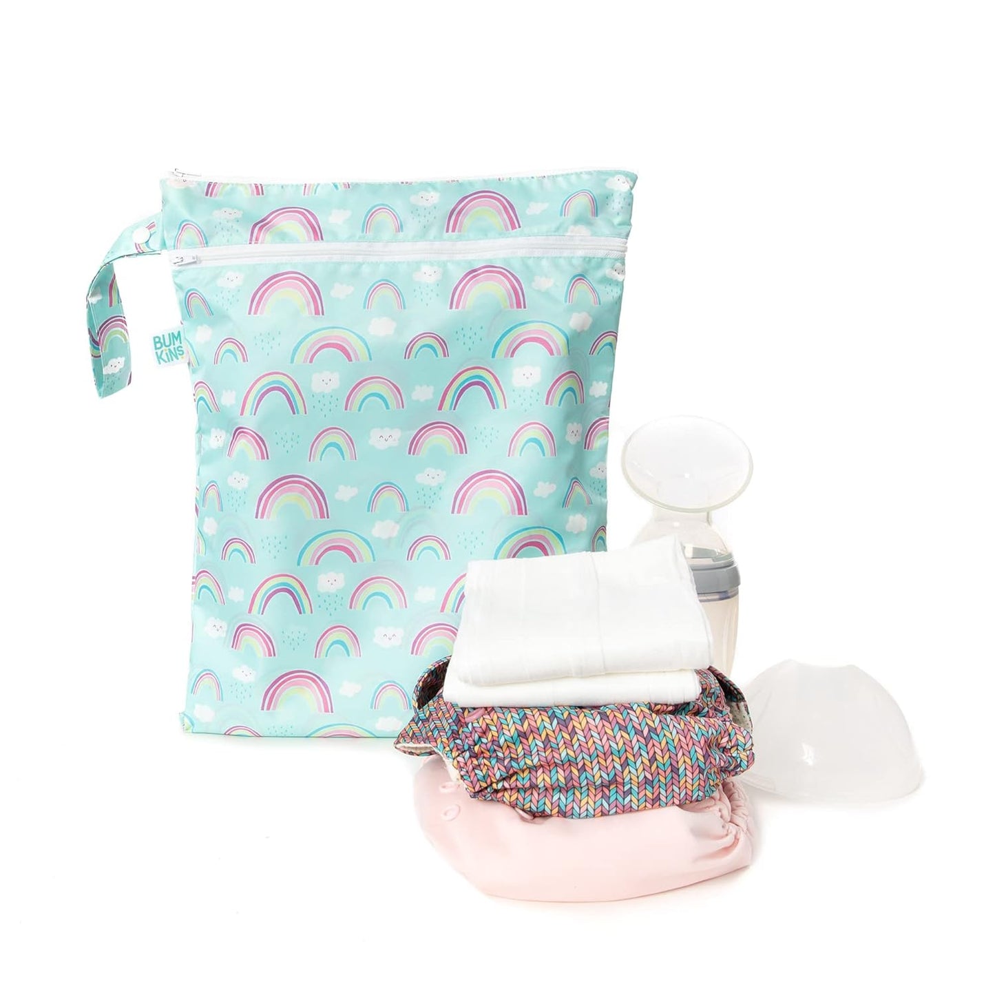 Bumkins Disney Waterproof Wet Bag for Baby, Travel, Swim Suit, Cloth Diapers, Pump Parts, Pool, Gym Clothes, Toiletry, Strap to Stroller, Daycare, Zip Reusable Bag, Packing Pouch, Winnie the Pooh