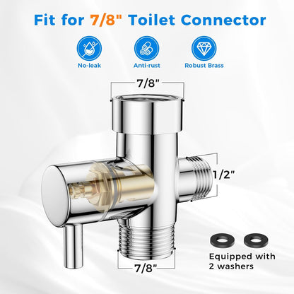 Handheld Bidet Sprayer for Toilet, Hurran New Premium Muslim Shower Toiletbidet Cloth Diaper Sprayer Set, Precise Adjustable Water Pressure Control with Bidet Hose for Feminine Wash, Chrome