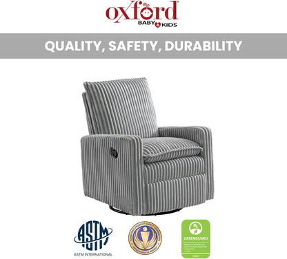 Oxford Baby Uptown Upholstered Glider Recliner Rocking Chair 360° Swivel for Nursery and Living Room - Boucle White