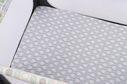 Onacosht Pack and Play Sheets 3 Pack for Baby Boy, Stretchy Jersey Knitted Portable Mini Crib Sheets Playard Mattress Cover, Woodland Animal Elephant Fox Lion Bear Giraffe Zebra Printing