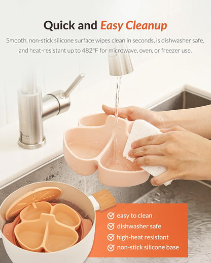 Moyuum Silicone Microwave Steamer | Made in Korea, Baby Food Maker Bowl with Lid, Egg and Vegetable Steam Cooker, Japanese Donabe Inspired Cooking Pot, Dishwasher Safe(Large, Violet)