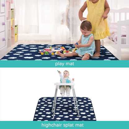 Splat Mat 2 Pack for Under High Chair & Arts & Crafts & Eating Mess, Waterproof 42''×46'' Baby Playtime Anti-Slip High Chair Mat for Floor or Table, Reusable & Portable Splash Mat