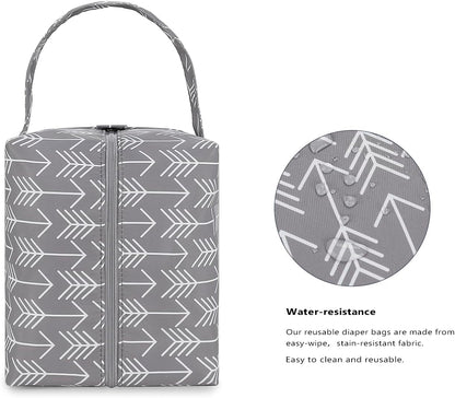 MOMIGO Wet Dry Bags for Baby Cloth Diapers - Waterproof Pod Hanging Diaper Bag Reusable, Washable for Baby Stroller, Diaper Bag, Breast Pump Parts, Travel Bag