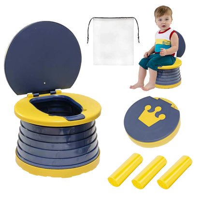 SunnySmile portable, foldable potty seat for toddler, Training Toilet Seat Emergency Toilet for Car, Camping, Outdoor, indoor (grey, small)