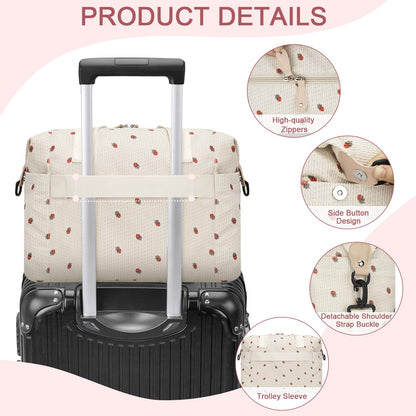 Pritent Diaper Bag Tote - Diaper Baby Bags with Pacifier Case, Shoulder Straps, Stroller Clips, Waterproof Large Mommy Maternity Travel Baby Bag for Mom and Dad, Green, Medium