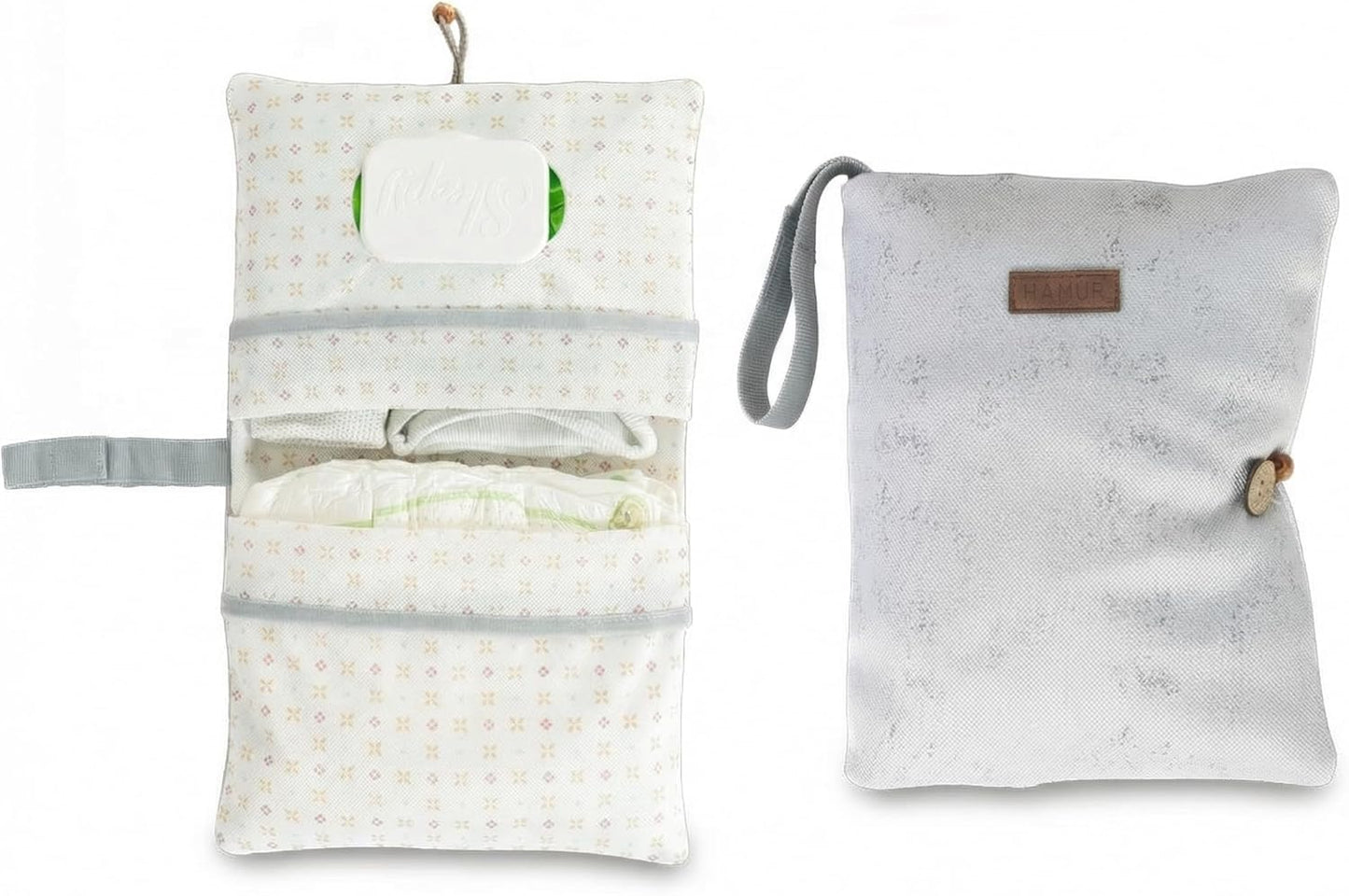 HAMUR Baby Diaper Bag Organizer – Travel-Friendly, Compact & Foldable | Stroller Pouch for Newborn Essentials – Must-Have for Boys & Girls (Leaves)