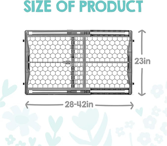 Regalo Safety 28"-42" Extra Wide Baby Gate for Doorways & Bottom of Stairs, Pressure Mounted Safety Gate for Babies, Toddlers & Pets, Tested & Safe for 30 Years, American Designed, American Owned