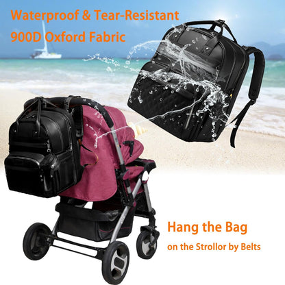 Astro alan Baby Diaper Bag with Changing Station, Waterproof Diaper Bag Backpack for Moms Dads with USB Charging Port, Baby Shower Gifts, Large Capacity diaper backpack, Grey