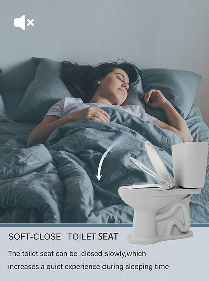 JINGZE Round Toddler Toilet Seat Adult/Child,Built-In Potty Training Seat, Soft Quiet Close Non-Slip Seat, Easy to Install & Clean,Magnetic Kids Seat and Cover,White