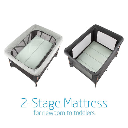 Maxi-Cosi Swift Baby Playard with Mat, Baby Playpen, Play Yard with Bassinet, Portable Playpen for Babies and Toddlers, Classic Oat