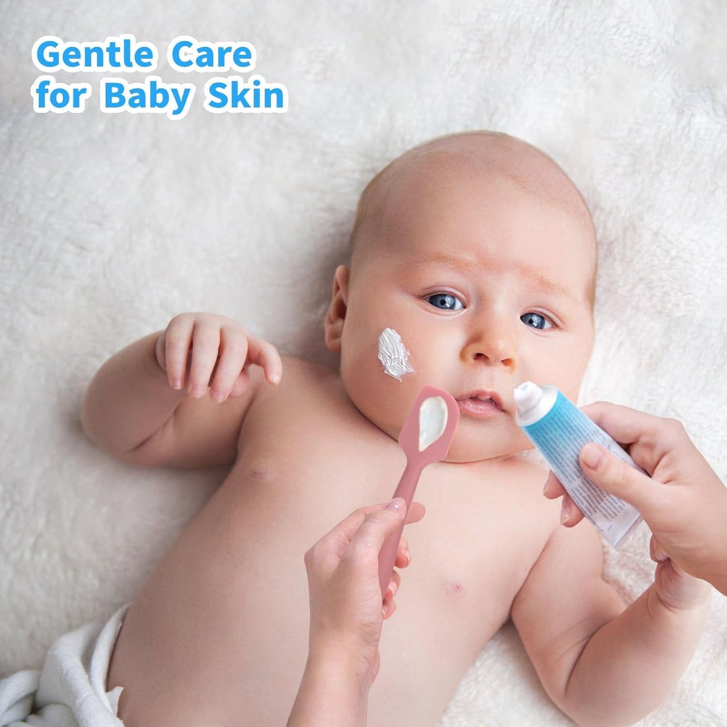 Diaper Cream Spatula Butt Spatula Baby Diaper Spatula, Soft Silicone Butt Paste Spatula Diaper Rash Cream Applicator Diaper Cream Brush with Suction Cup Base