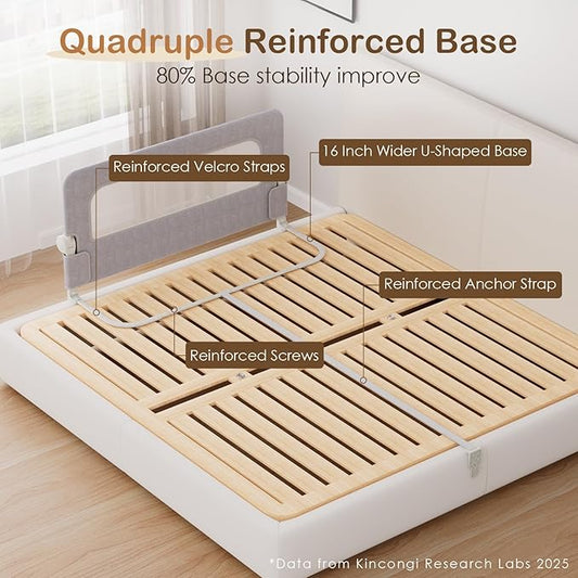 Bed Rail for Toddlers, 47 Inch Swing Down Bed Rail for Baby with Wider U-Shape Base, Breathable Toddler Bed Rails for King, Queen, Full, Twin Baby Bed Rail Guard