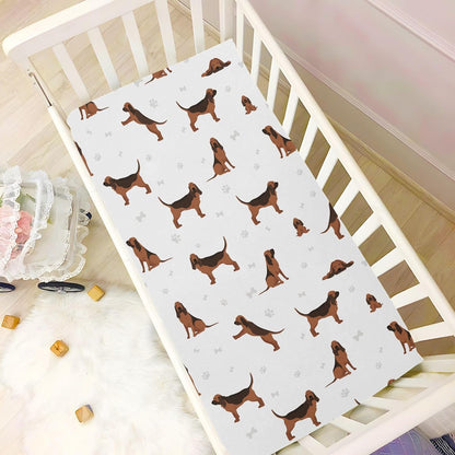 Fitted Crib Sheets Pink Checkered and Bows Stretchy Portable Playard Sheets for Baby Toddler, Breathable Soft Mini Crib Mattress 39 x 27 in for Boys and Girls
