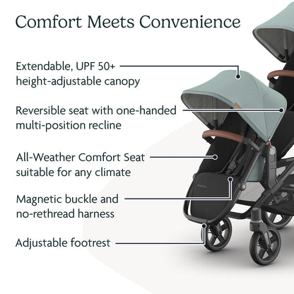 UPPAbaby RumbleSeat V3 Second Lower Seat - Compatible with Vista V2 and Vista V3 - All-Weather Seat + Magnetic Buckle – Adapters Included -Owen (Mocha Mélange)