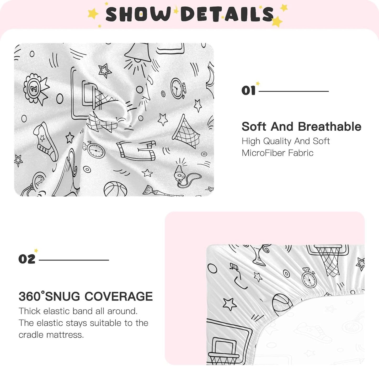 Fitted Crib Sheets Turtle Sea Horse Stretchy Portable Playard Sheets for Baby Toddler, Breathable Soft Mini Crib Mattress 39 x 27 in for Boys and Girls