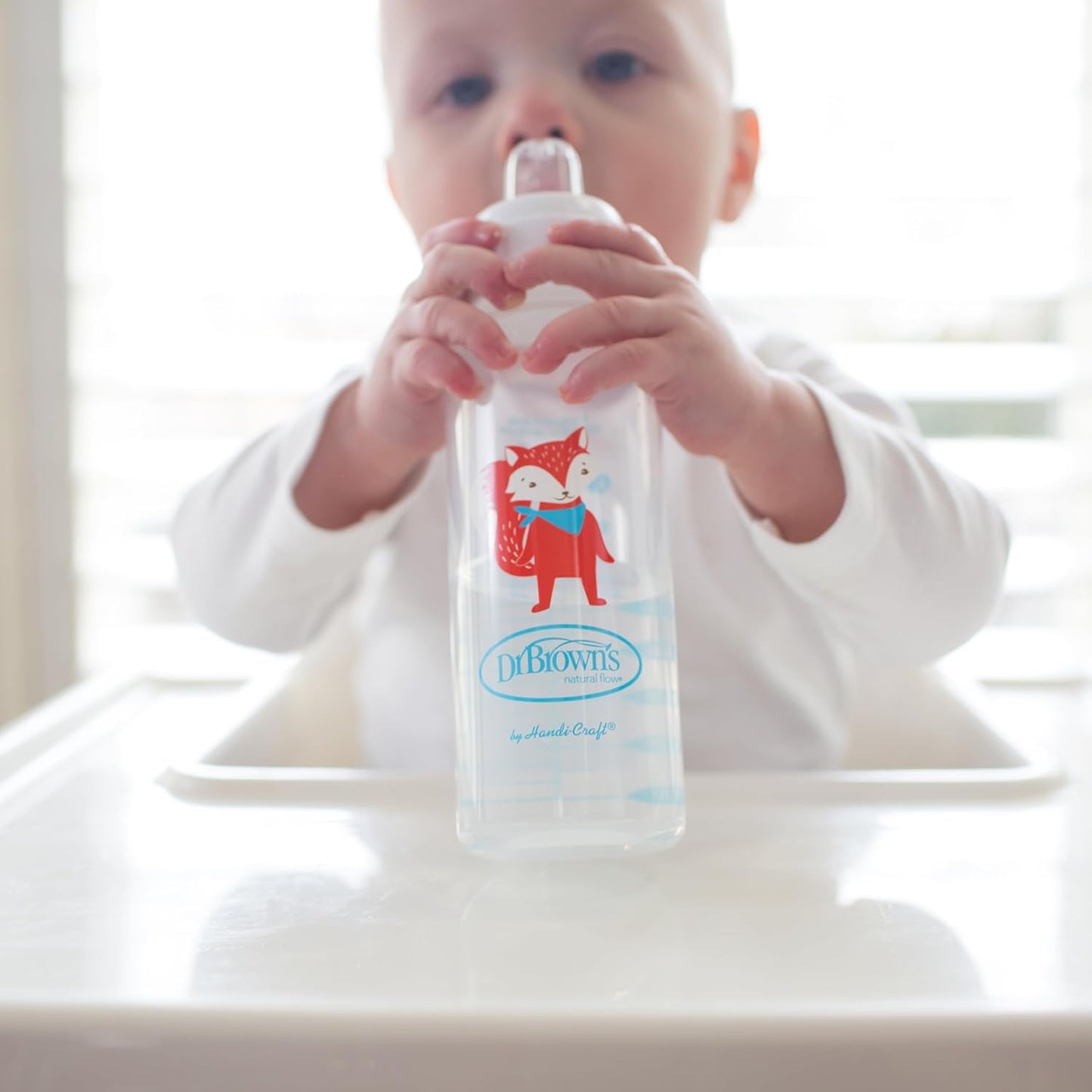 Dr. Brown's Milestones Narrow Sippy Bottle, 100% Silicone Soft Sippy Spout, 8oz/250mL, Flamingo & Bunny, 6m+