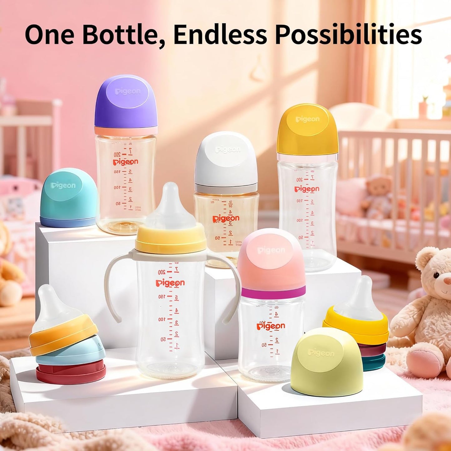 Pigeon PPSU Baby Bottle Replacement Body – 5.4 oz/160 ml, Wide Neck, Heat-Resistant, Drop-Proof, Durable, Easy to Clean, Perfect for Newborns, 1 Pack