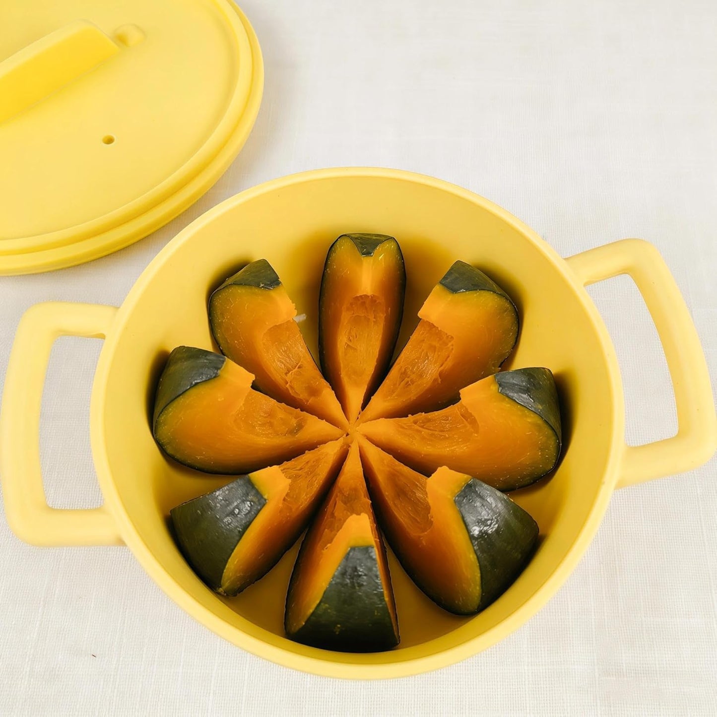 Small Silicone Steamer Microwave, Steamer for Baby Food Maker, Vegetable, Egg, 100% Food Grade Silicone Microwave Bowl with Lid and Handle, Non-stick, Easy Clean, Dishwasher Safe, 19oz