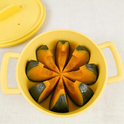Small Silicone Steamer Microwave, Steamer for Baby Food Maker, Vegetable, Egg, 100% Food Grade Silicone Microwave Bowl with Lid and Handle, Non-stick, Easy Clean, Dishwasher Safe, 19oz