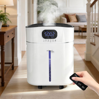 Humidifier Large Room Warm and Cool Mist, 3.2Gal/12L Humidifiers for Home 800 sq ft, Air Humidifiers for Bedroom with Diffuser & Flame Light, Whole House Humidifiers for Nursery Baby Plants, White