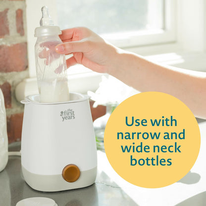 The First Years Gentle Warmth Digital Baby Bottle Warmer - Bottle Warmer for Breastmilk, Baby Formula, and Baby Food - Includes Milk Warmer, Basket, and Cup - White