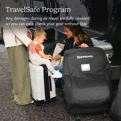 UPPAbaby Travel Bag for Rove, Knox and Alta Car Seats - Smooth Wheels, Handles + Durable Design - Includes TravelSafe Protection