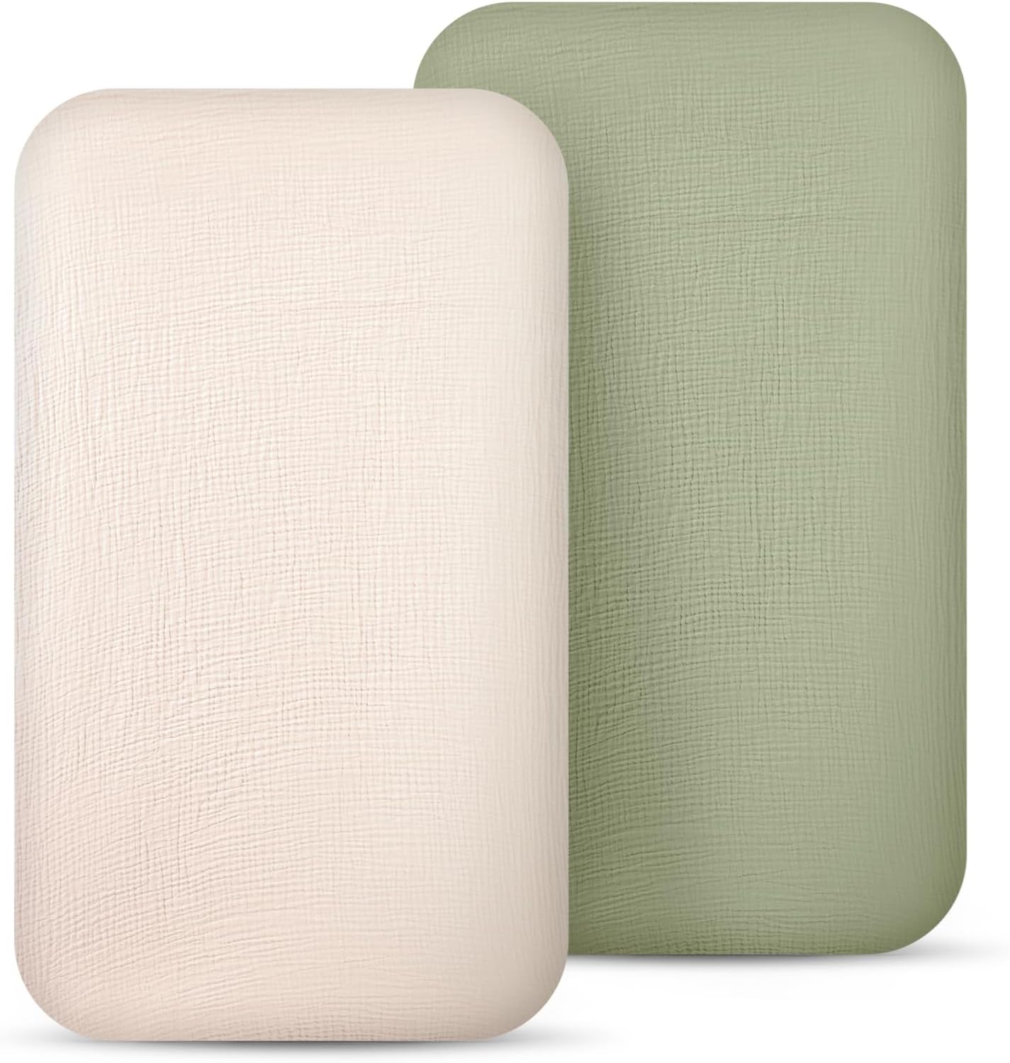 lulumoon Muslin Bassinet Sheets for Baby: Soft Bedside Sleeper Bassinet Fitted Sheets for Boys and Girls