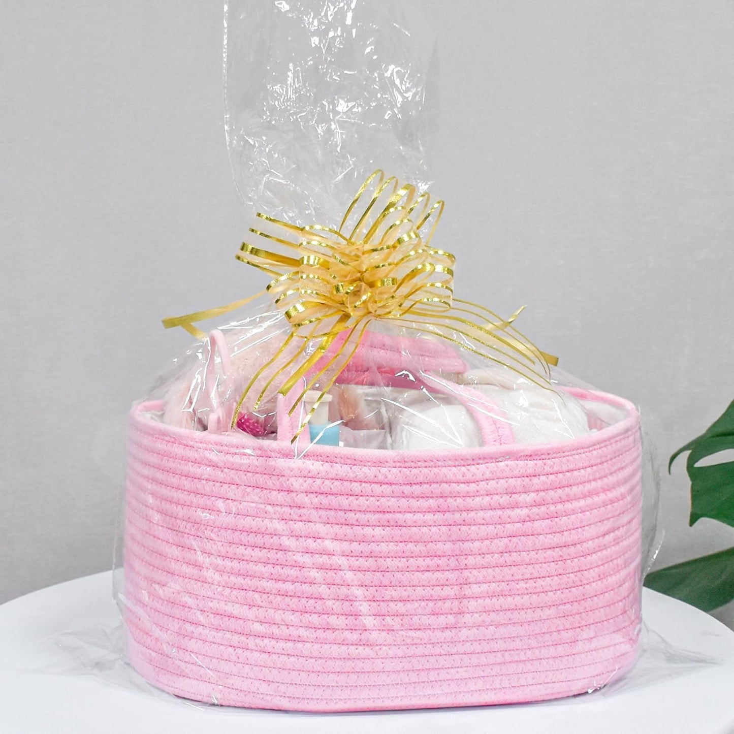 ABenkle Baby Diaper Caddy, Nursery Storage Bin and Car Organizer for Diapers and Baby Wipes, Cotton Rope Diaper Basket Caddy, Changing Table Diaper Storage Caddy